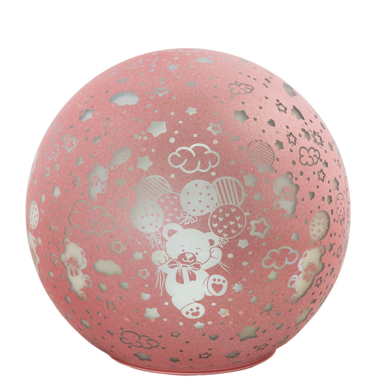 LAMPADA SFERA D. 15 GIREVOLE CON TELEC. DECORO ORSETTI ROSA